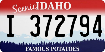 ID license plate I372794
