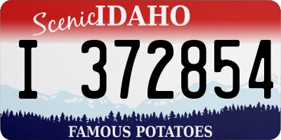 ID license plate I372854