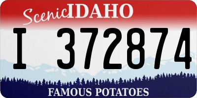 ID license plate I372874