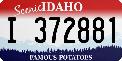 ID license plate I372881