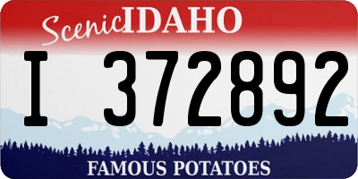 ID license plate I372892