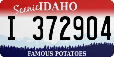 ID license plate I372904