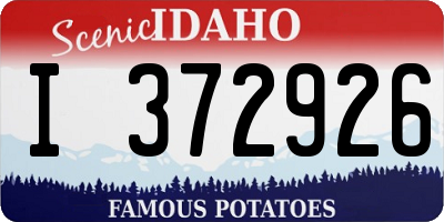 ID license plate I372926
