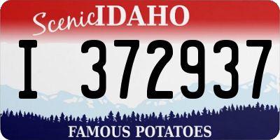ID license plate I372937