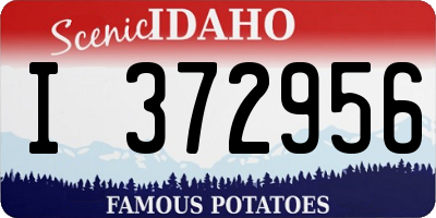 ID license plate I372956