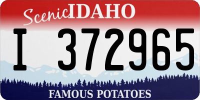 ID license plate I372965