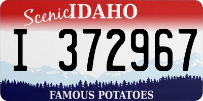 ID license plate I372967