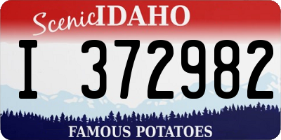 ID license plate I372982