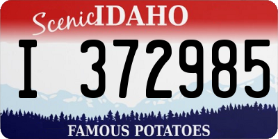 ID license plate I372985