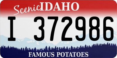 ID license plate I372986