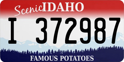 ID license plate I372987