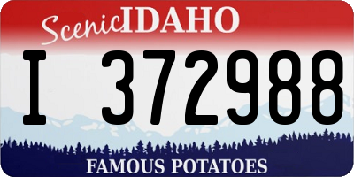ID license plate I372988