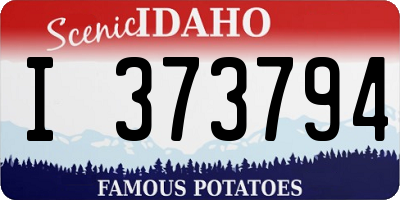 ID license plate I373794