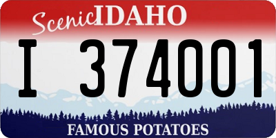 ID license plate I374001