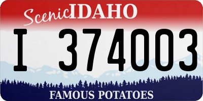 ID license plate I374003