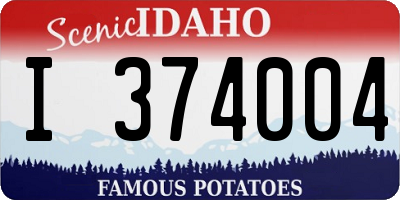 ID license plate I374004