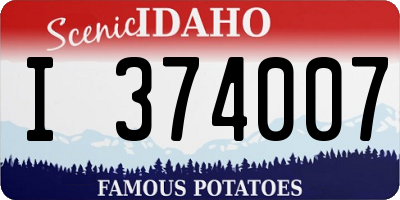 ID license plate I374007
