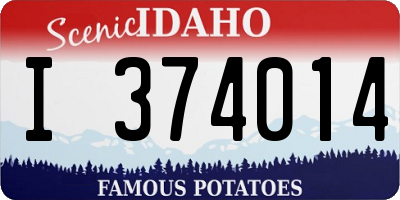 ID license plate I374014