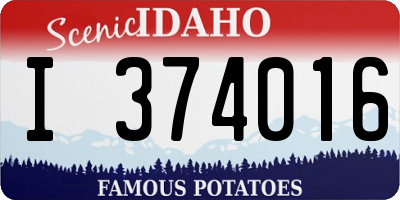 ID license plate I374016