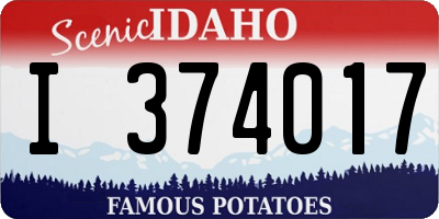 ID license plate I374017