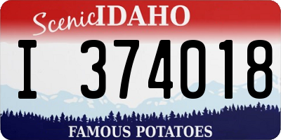 ID license plate I374018
