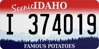 ID license plate I374019