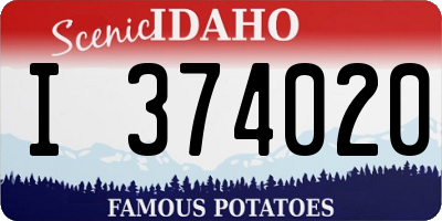 ID license plate I374020