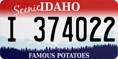 ID license plate I374022
