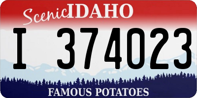 ID license plate I374023