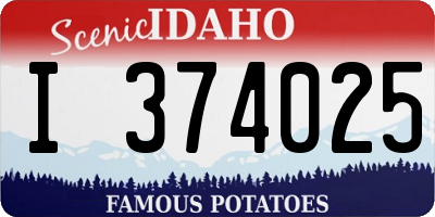 ID license plate I374025