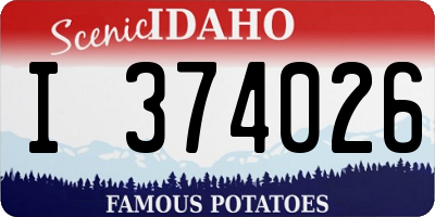 ID license plate I374026