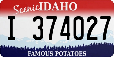 ID license plate I374027