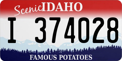 ID license plate I374028