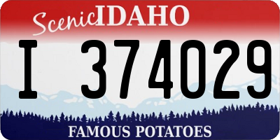 ID license plate I374029
