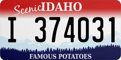 ID license plate I374031