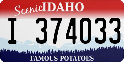 ID license plate I374033