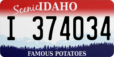 ID license plate I374034
