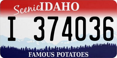 ID license plate I374036