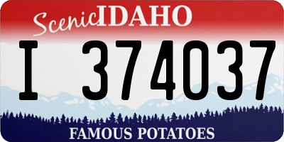 ID license plate I374037