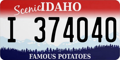 ID license plate I374040
