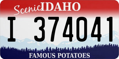 ID license plate I374041