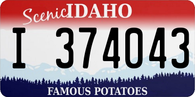 ID license plate I374043