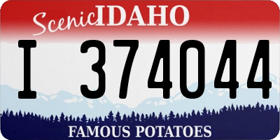 ID license plate I374044