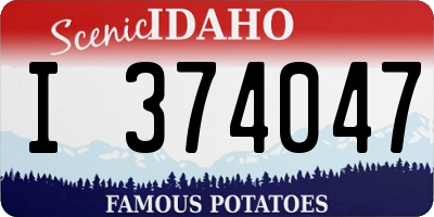 ID license plate I374047
