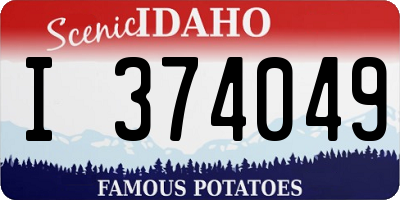 ID license plate I374049
