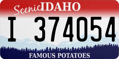 ID license plate I374054