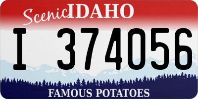 ID license plate I374056