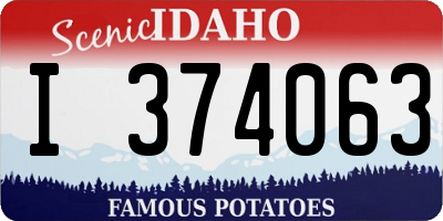 ID license plate I374063