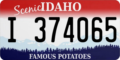 ID license plate I374065