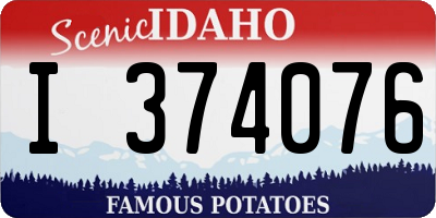 ID license plate I374076